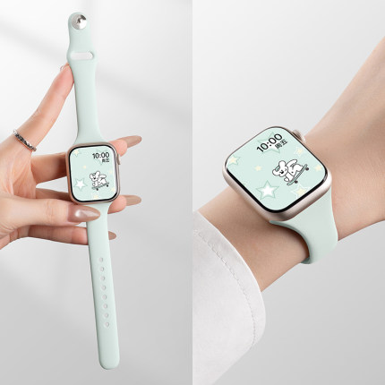美派适用苹果S10手表iwatch10表带applewatch9反扣S9硅胶S8腕带Ultra女SE运动8男S7运动高级夏
