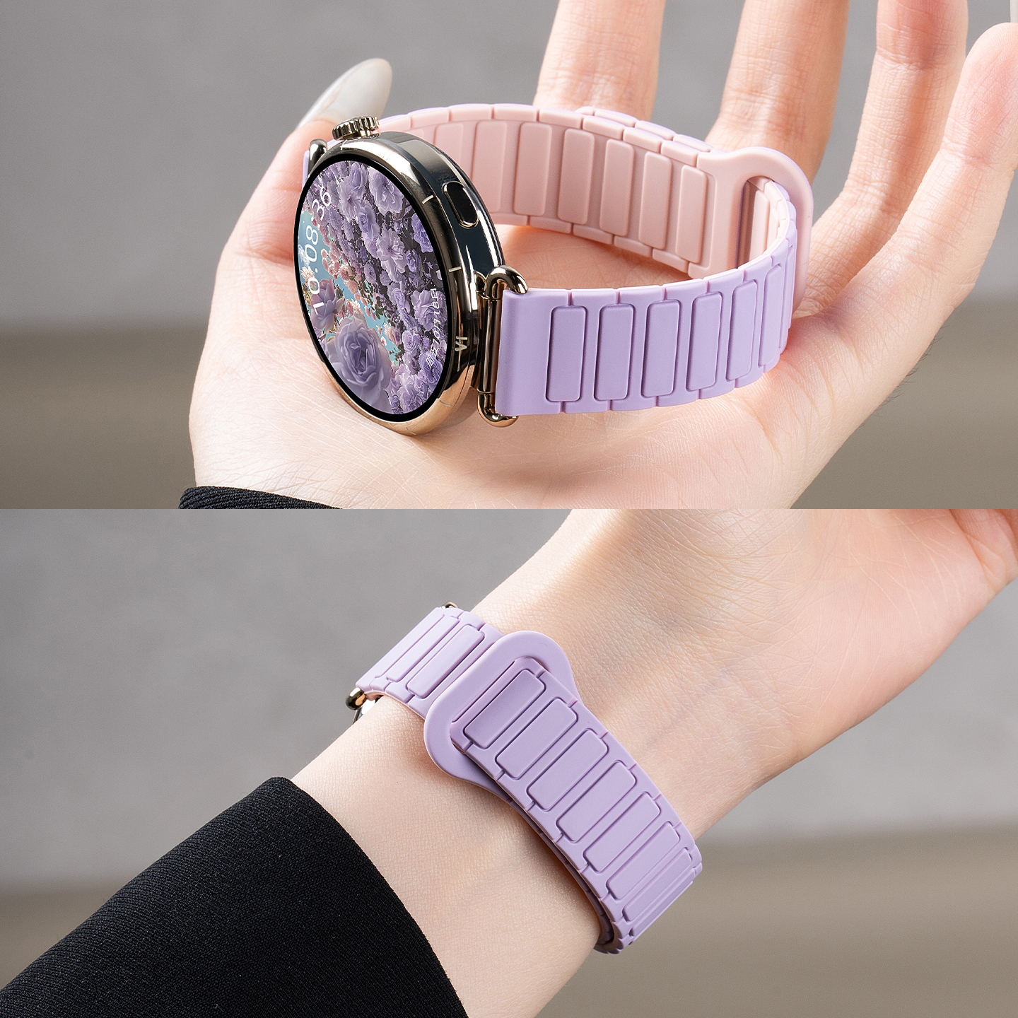 美派华为gt5硅胶gt4磁吸表带女款