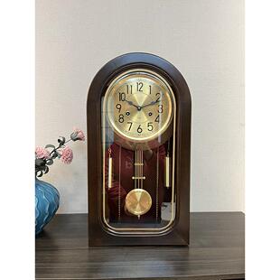 纯铜机械机芯可座可挂钟表整点报时上炼条新中式大号摆钟座钟座钟