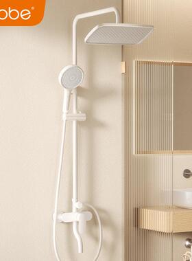 卡贝卫浴白色淋浴花洒套装家用增压暗装沐浴器卫生间淋雨花晒喷头