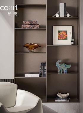 邸高家居 软装样板间书房书柜蓝色收纳盒 乔迁布置新家装饰品摆件