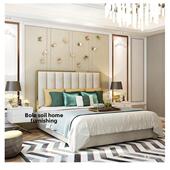 面料床 婚礼床 后现代无障碍豪华皮床 休闲时尚 小公寓 高靠背