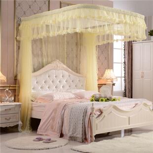 华顺挂墙蚊帐 钉墙加厚U型铝合金拉幕导轨蚊帐 双拉绳伸缩落地