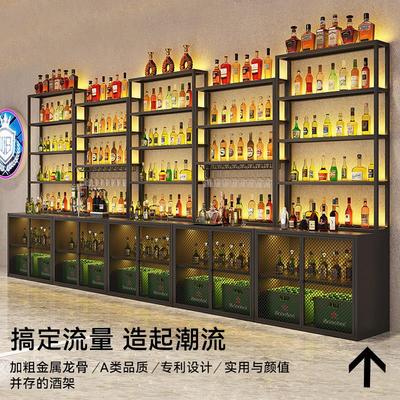 创意音乐餐厅酒吧酒柜清吧台背景酒架墙酒馆隔断红酒架置物架定制