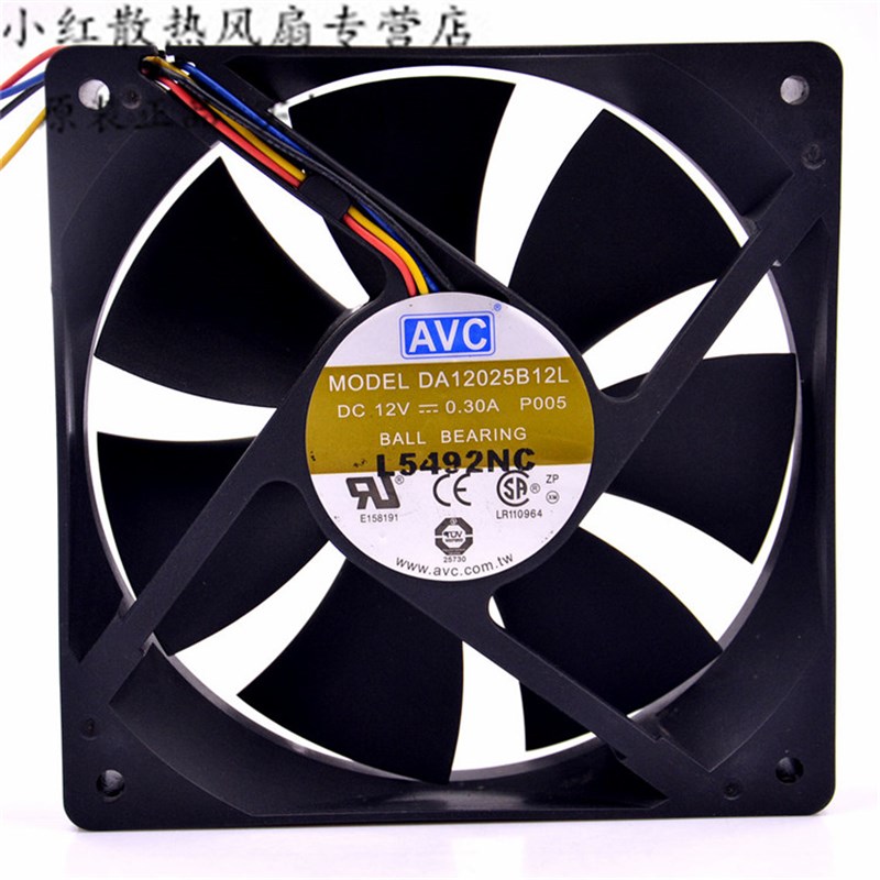 原装AVC DA12025B12L P005 12V 0.3A 12CM 12025 4针PWM静音风扇
