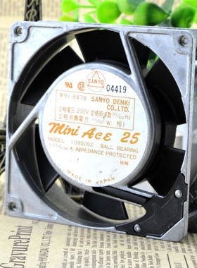 原装山洋 109S092 200V 11/10W 0.07/0.06A 90*90*25MM 铝框风扇
