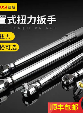 波斯扭力扳手扭矩力矩高精度预置式扭力计加力棘轮铬钒钢20-100Nm