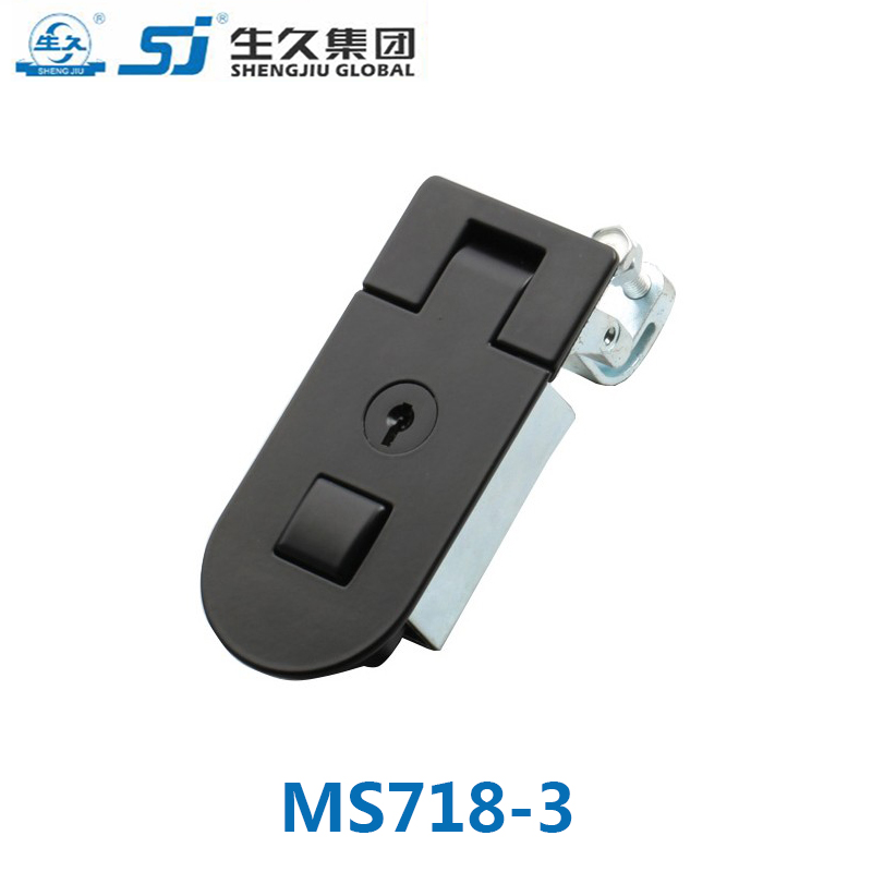 生久柜锁门锁MS718-3黑色搭扣锁拉扣连杆锁机箱锁配电柜锁 拉伸锁