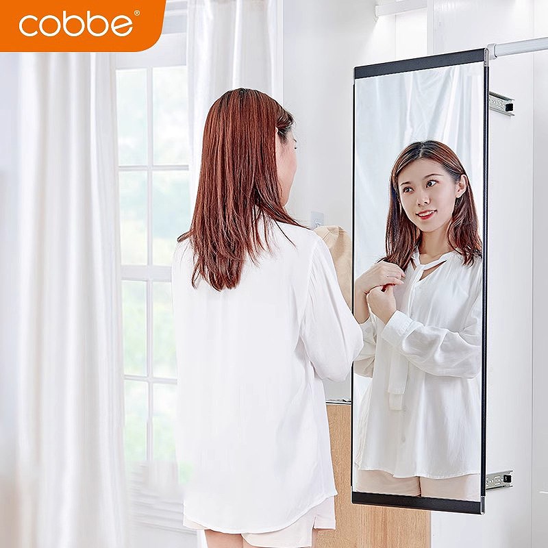 衣柜镜子内置推拉旋转卧室里的全身穿衣镜内装隐形伸缩折叠试衣镜