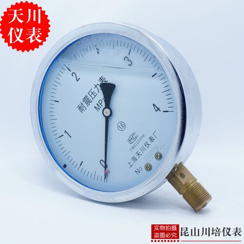上海天川仪表耐震压力表YN-150液压抗震防震大表面浸油压力表