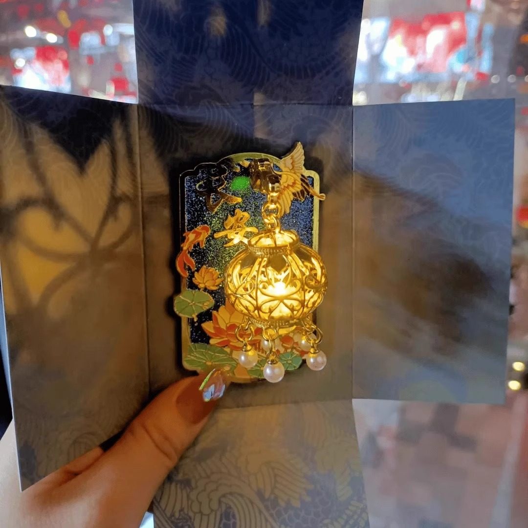 灯火长安发光灯笼金属冰箱贴