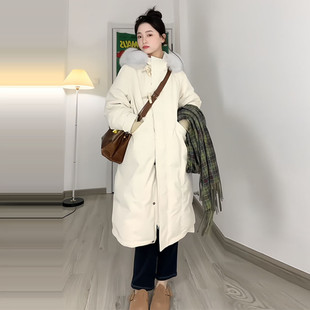 韩国高级感中长款大毛领羽绒棉袄女2024年冬季新款超好看洋气棉服