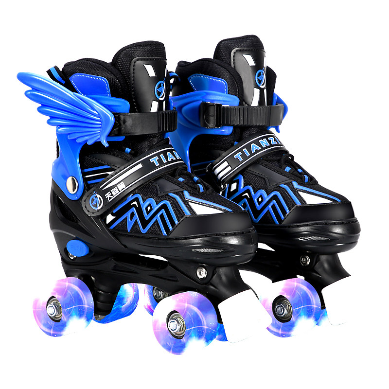 双排溜冰鞋儿童成年人女男溜冰场四轮滑冰鞋旱冰轮滑鞋初学者两用