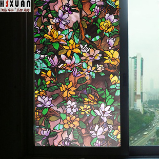 彩色玻璃贴纸窗i户贴纸遮光磨砂自粘贴纸卫生间窗纸玻璃贴膜不透