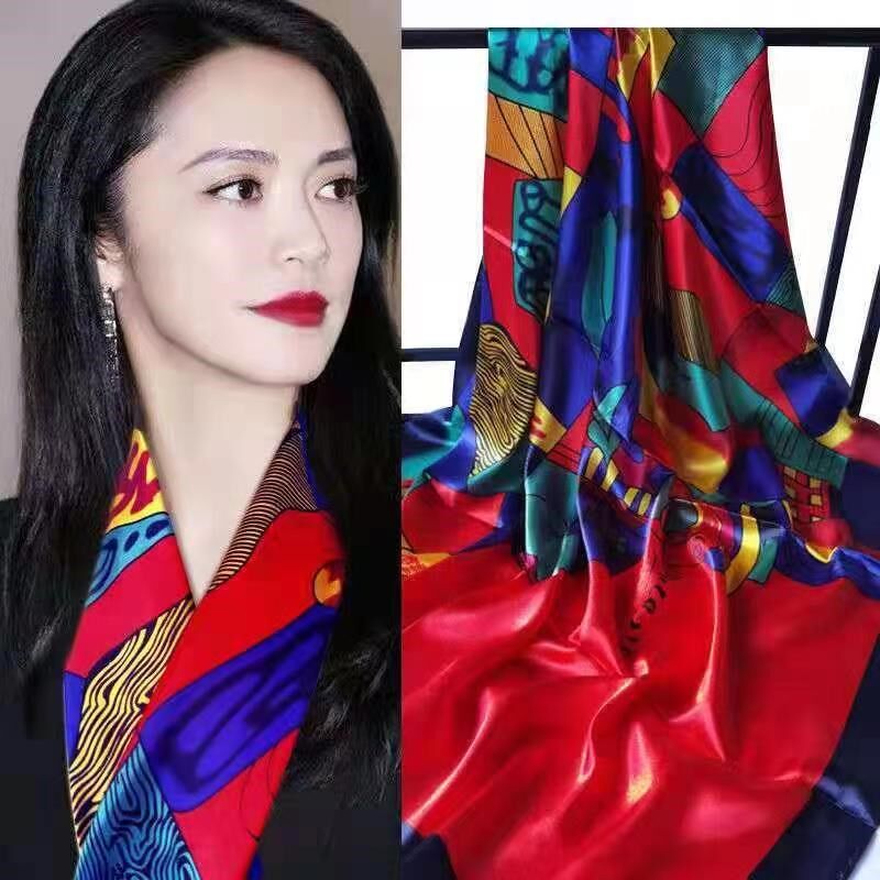 xx丝绸丝巾女士大方巾中老年妈妈秋冬款百搭围巾披肩纱巾头巾