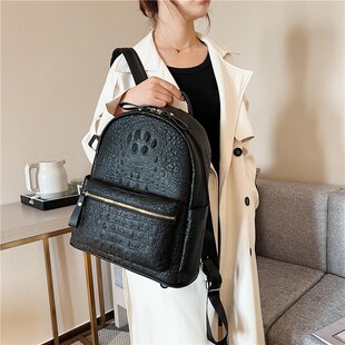 英伦学院风双肩包港风通勤商务软皮质感大学生书包大容量旅行背包