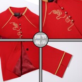 酒店饭店工作服中式 秋冬双层加厚女 特色餐饮火锅店工作服长袖