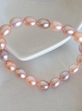 天然淡水珍珠手链松紧弹力绳米珠手串简单精致百搭气质时尚小清新