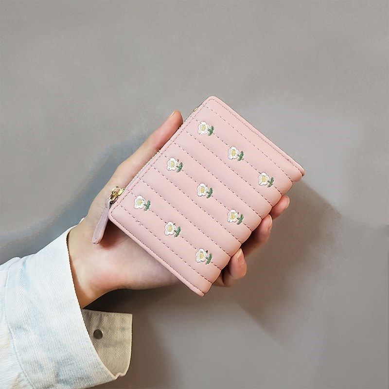 清新刺绣~小花钱包女学生短款钱夹零钱包精致小清新简约钱包卡包,箱包皮具/热销女包/男包,钱包,淘宝优惠券,粉丝福利购,淘宝优惠卷