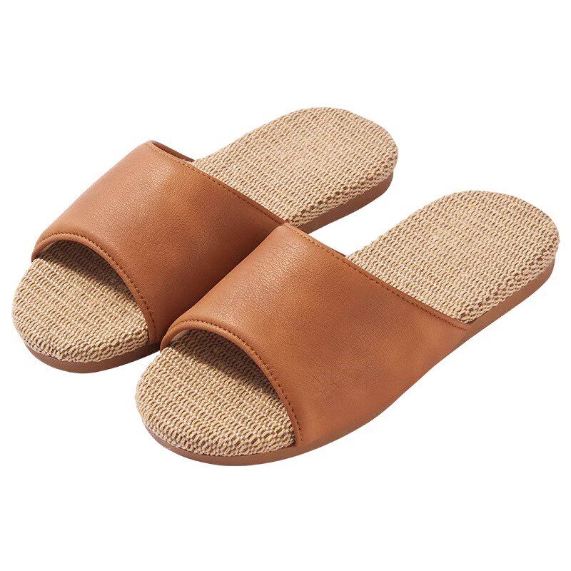 高级感亚麻拖鞋女四季家居室内家用吸汗防臭静音软底男情侣办公室
