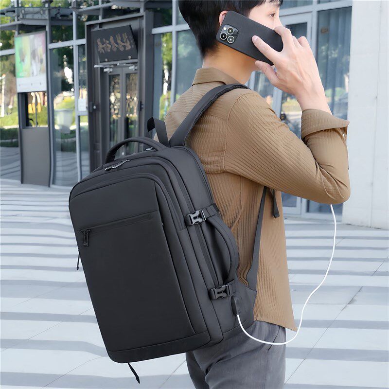 双肩包男款2025新款商务出差大容量电脑包多功能背包书包旅行背包