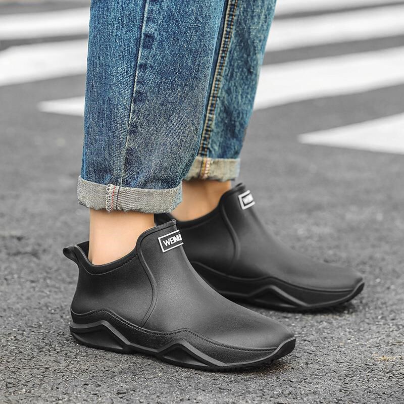 新款雨鞋短筒男款成人女士防水鞋雨靴防滑耐磨硅胶鞋内胆加绒水靴