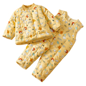 加厚保暖外出御寒棉服 婴幼儿冬季 儿童手工棉花棉袄抱婴袋裤 套装