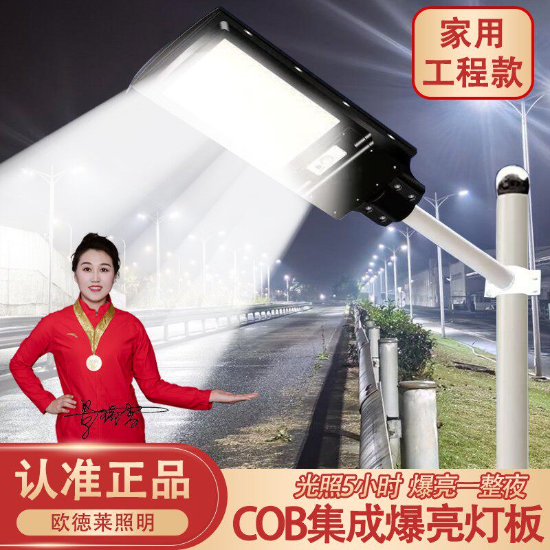 欧德莱照明2026新款平面室外太阳能庭院灯人体感应强光户外灯路灯