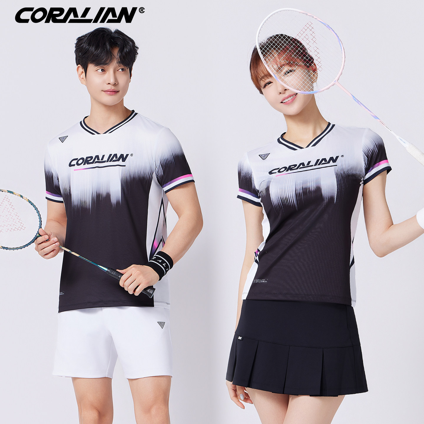 2026新品可莱安羽毛球服女套装透气速干上衣吸汗夏季情侣运动队服