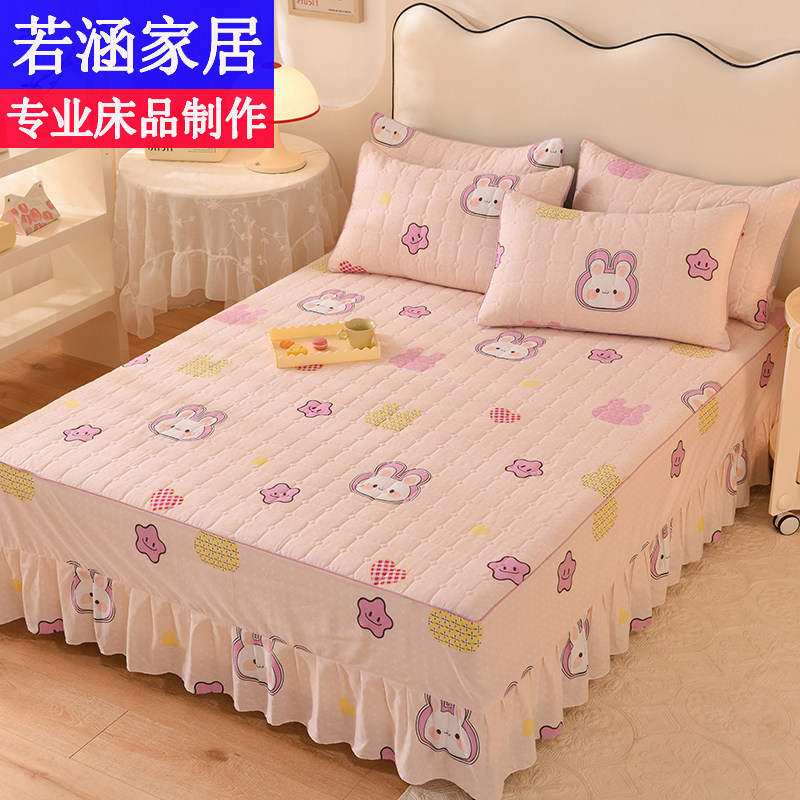 纯棉加厚床裙卡通1.2*1.35*1.5*1.9*2.0米儿童男女孩全棉夹棉床罩