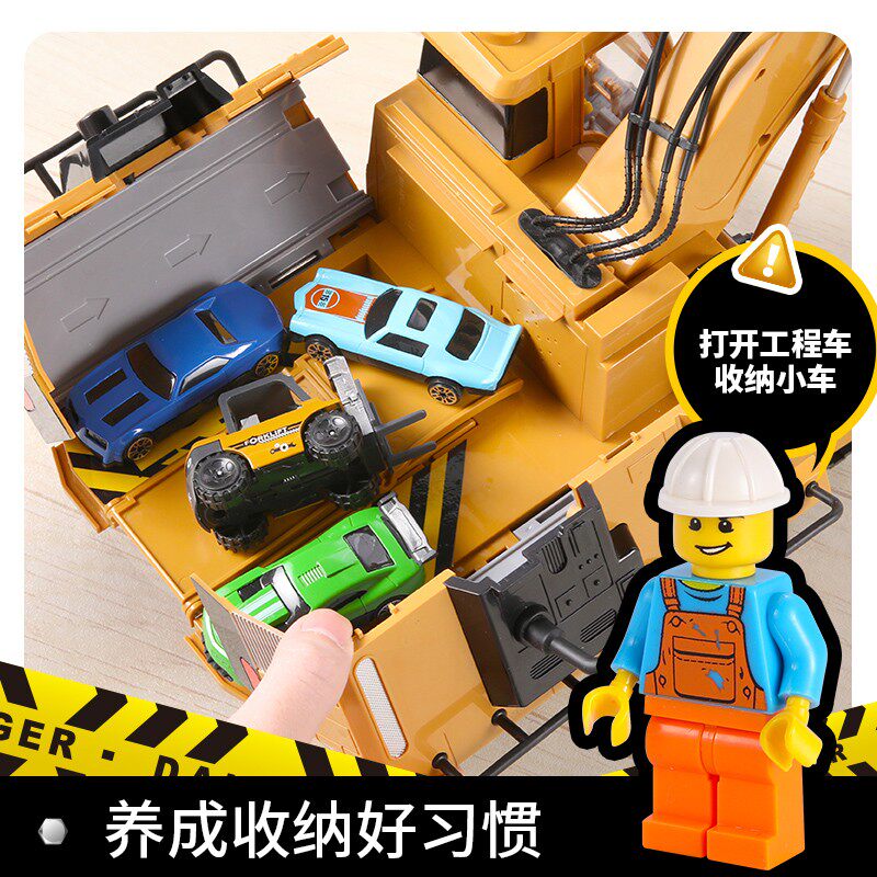 儿童工程车玩具套装挖掘机大号挖土机推土机合金小汽车男孩宝宝