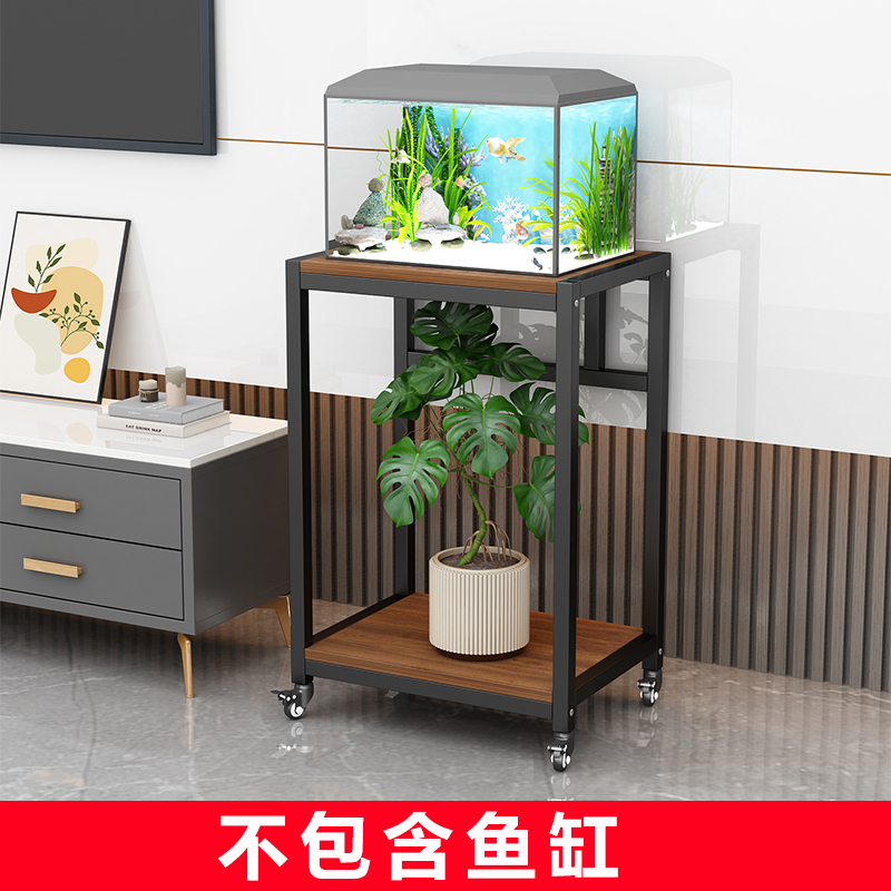 鱼缸架客厅水族箱底座钢木承重鱼缸柜底柜简易鱼缸底架置物架定制