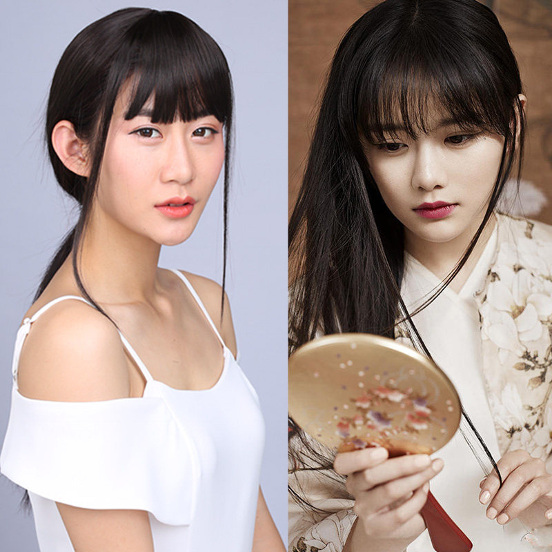 wigs2cyou假发片 空气感刘海头顶补发片女 盖白发增厚发片逼真自