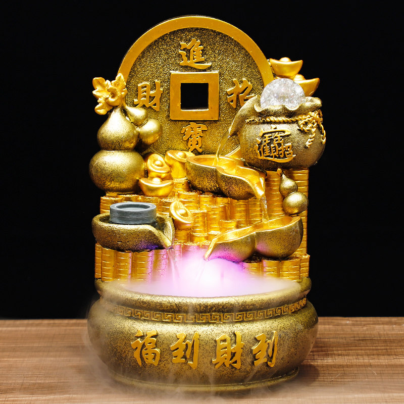 流水招财开业礼物摆件工艺品礼品假山喷泉循环水时来运转风生水起
