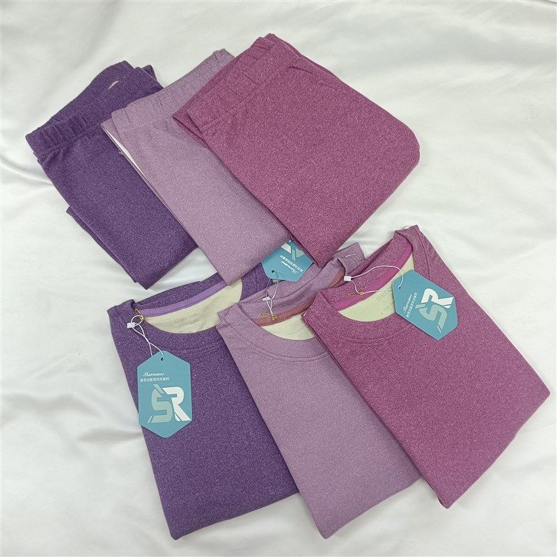 秋冬女士保暖内衣套装加绒秋衣裤女款打底衫内穿德绒发热无痕冬季