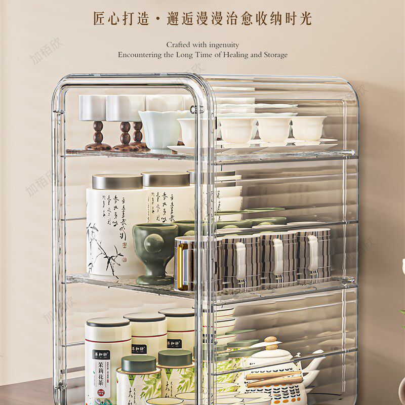 杯子收纳置物f架多层水杯茶杯收纳盒桌面防尘沥水架杯具专用杯架