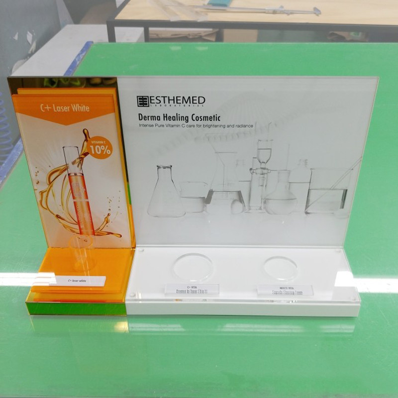 护肤品亚克力展示架小型置物塑料架产品展M示摆放台化妆品陈列台