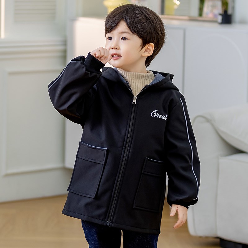 儿童围裙画画罩衣秋冬加绒加厚男孩防水防脏护衣幼儿园宝宝反穿衣