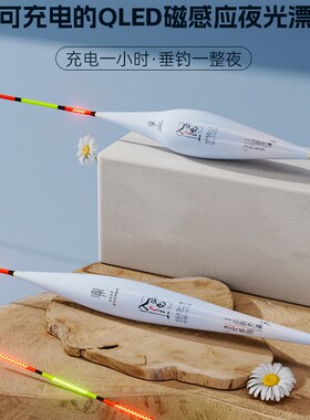 入海流SS水母无线充电快充夜光漂咬钩变色QLED电子漂日夜两用浮漂