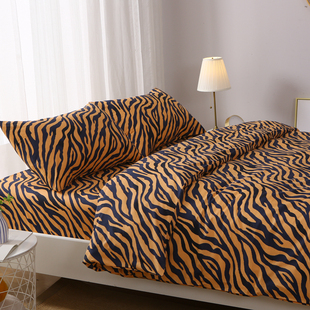 豹纹 秋冬加厚纯棉被套单件100全棉斜纹被罩150x200x230单双人床