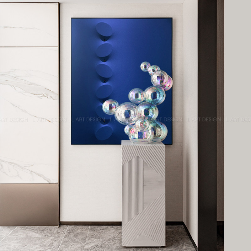 现代简约a抽象装饰画纯色实物画样板房客厅沙发背景墙立体定制挂