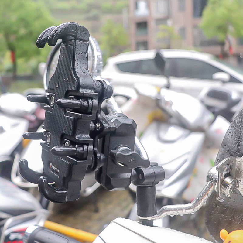 标致姜戈150手机支架后视镜挡风板杆安装车载手机架摩托车改装件