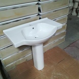 大号超深立柱式洗脸盆80公分阳台立柱洗脸盆70陶瓷洗手盆90厘米