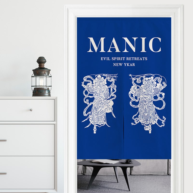 门神门帘中式隔断帘中国风大门口挂帘入户门对门免打孔挂钩遮挡布