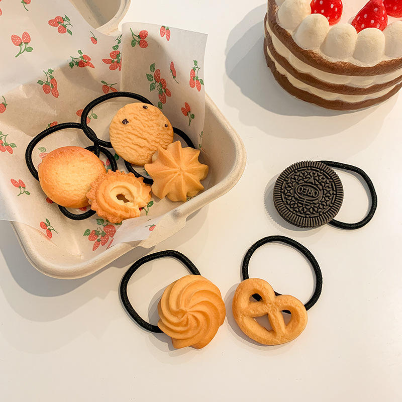 卡通真饼干发夹可爱曲奇食物趣味搞怪边夹刘海夹学生发饰单个价格