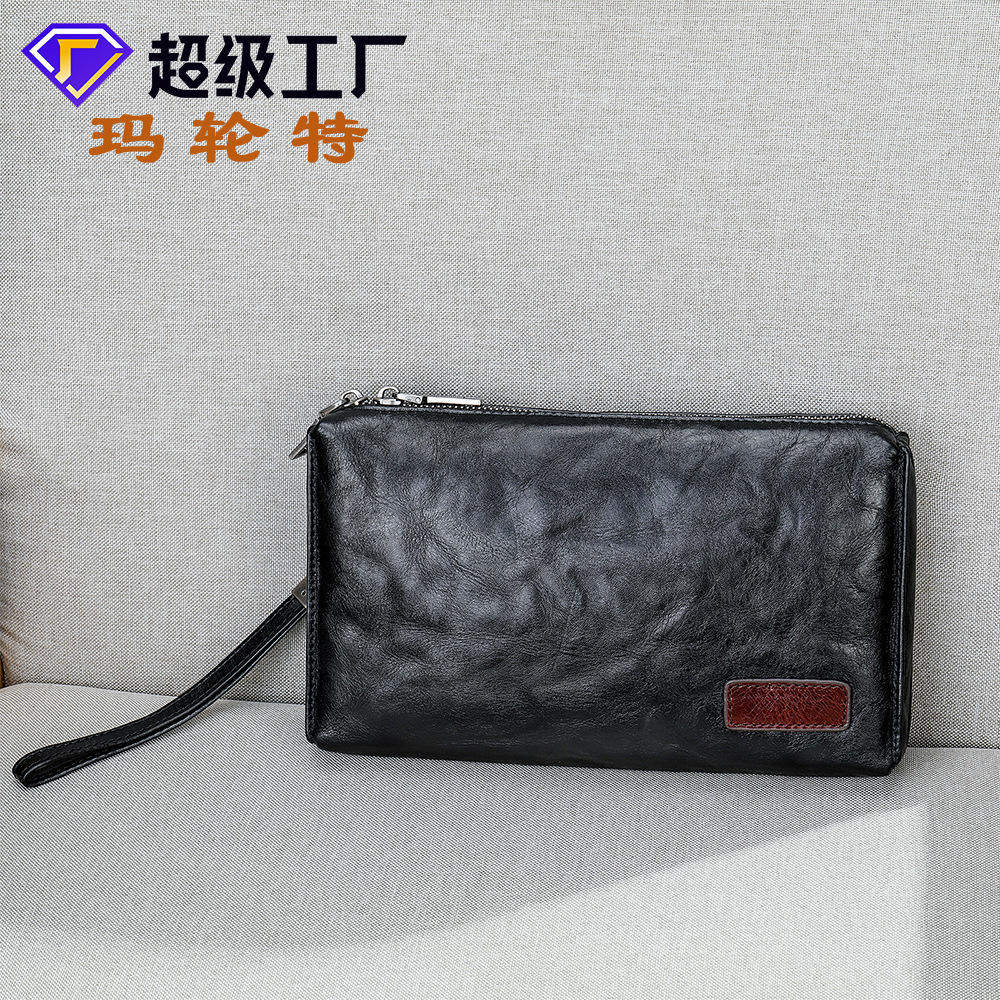 新款手抓纹真皮男包时尚大容量手