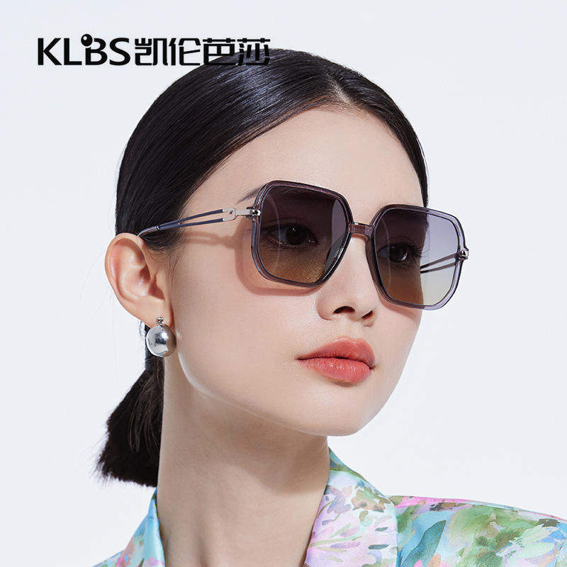 时尚偏光太阳镜女多边形大框墨镜