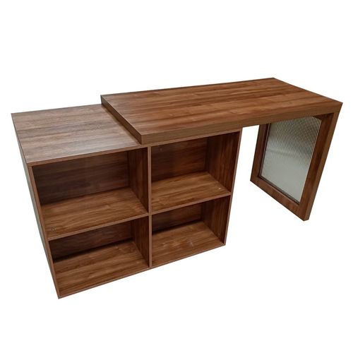 木纹色伸缩中导台服装店免漆展示台商铺装饰柜摆件展台陈列流水台