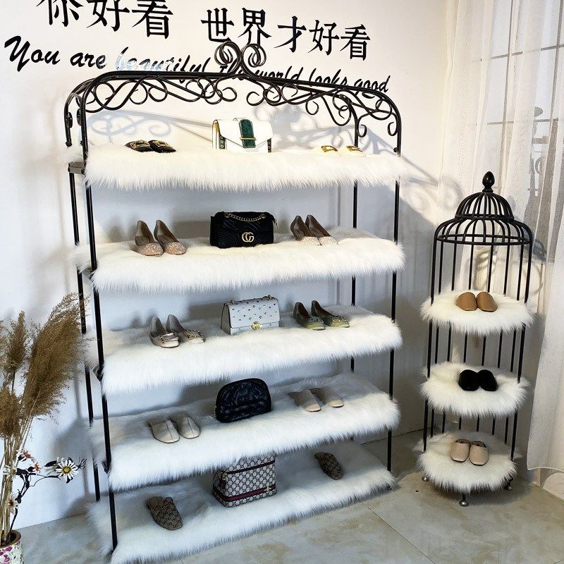 毛毛地毯长毛绒服装p店货架毛垫商铺装饰桌垫橱窗垫鞋店柜台垫