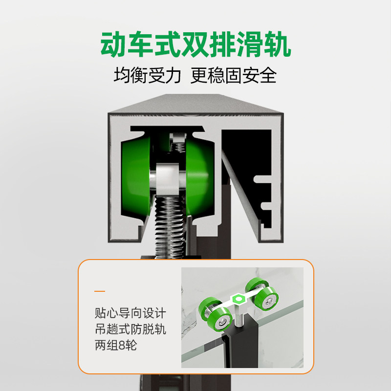 一字型极简淋浴房隔断卫生间玻璃门洗澡间浴屏浴室推拉门干湿分离